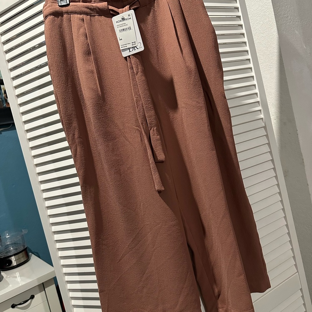 Rust Brown Wide-Leg Pants